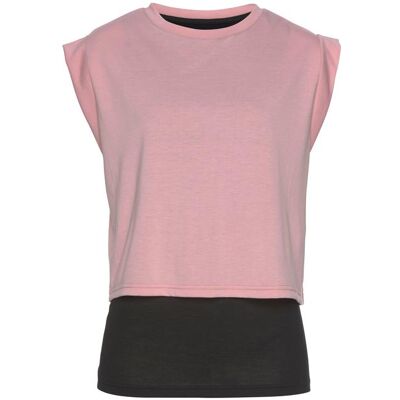 Lascana Active 2-In-1-Shirt Damen Rosa-Schwarz Gr.Xs (32/34) Lascana Active 2-In-1-Shirt Damen Rosa-Schwarz Gr.Xs (32/34)