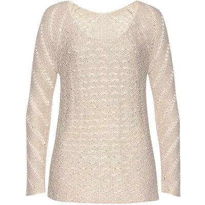 Lascana Ajourpullover Damen Sand Gr.32/34 Lascana Ajourpullover Damen Sand Gr.32/34