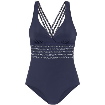 Lascana Damen Badeanzug Marine-Leo Gr.46 Cup C Lascana Damen Badeanzug Marine-Leo Gr.46 Cup C