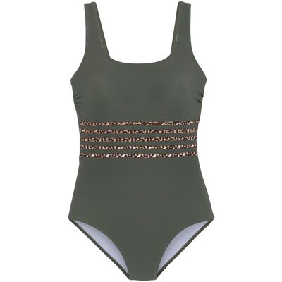 Lascana Damen Badeanzug Oliv-Leo Gr.50 Cup C Lascana Damen Badeanzug Oliv-Leo Gr.50 Cup C