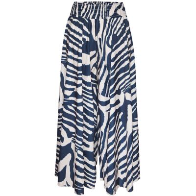 Lascana Hosenrock Damen Creme-Blau Bedruckt Gr.38 Lascana Hosenrock Damen Creme-Blau Bedruckt Gr.38