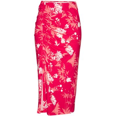 Lascana Jerseyrock Damen Rot Geblümt Gr.46 Lascana Jerseyrock Damen Rot Geblümt Gr.46