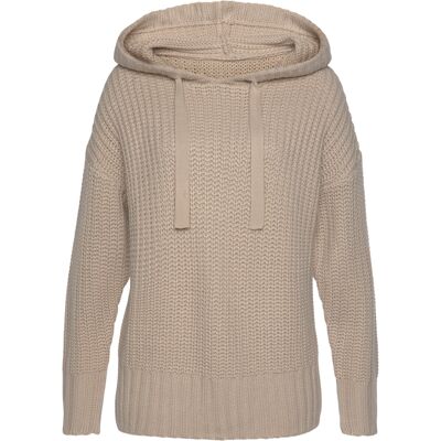 Lascana Kapuzenpullover Damen Beige Gr.36/38 Lascana Kapuzenpullover Damen Beige Gr.36/38