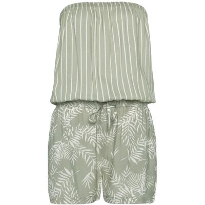 Lascana Kurzoverall Damen Schilfgrün-Creme Bedruckt Gr.36 Lascana Kurzoverall Damen Schilfgrün-Creme Bedruckt Gr.36