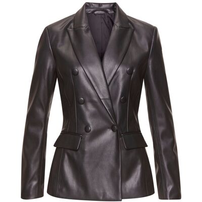 Lascana Lederimitat-Blazer Damen Schwarz Gr.44 Lascana Lederimitat-Blazer Damen Schwarz Gr.44