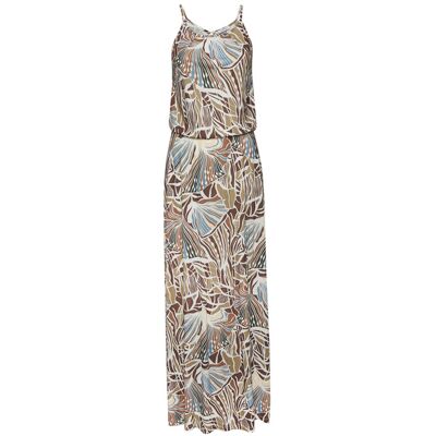 Lascana Maxikleid Damen Creme-Khaki-Hellblau-Braun Bedruckt Gr.36 Lascana Maxikleid Damen Creme-Khaki-Hellblau-Braun Bedruckt Gr.36