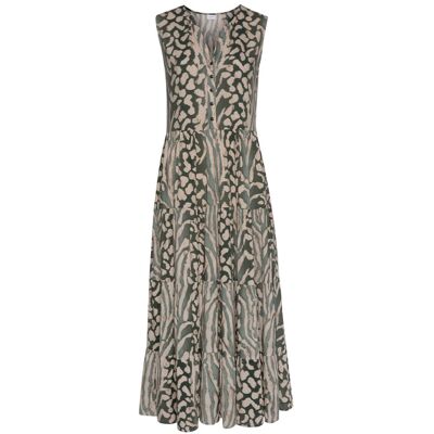 Lascana Maxikleid Damen Grün-Taupe-Bedruckt Gr.44 Lascana Maxikleid Damen Grün-Taupe-Bedruckt Gr.44