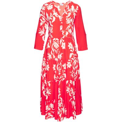 Lascana Maxikleid Damen Rot-Weiß Bedruckt Gr.44 Lascana Maxikleid Damen Rot-Weiß Bedruckt Gr.44