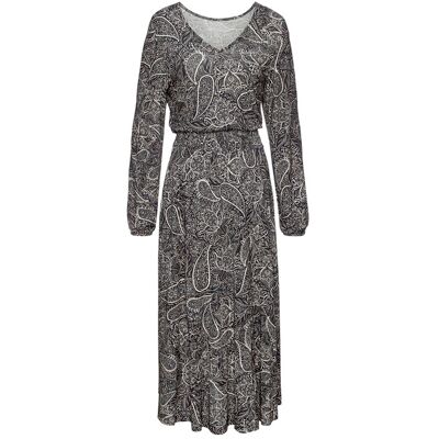 Lascana Maxikleid Damen Schwarz-Creme-Grau Bedruckt Gr.34 Lascana Maxikleid Damen Schwarz-Creme-Grau Bedruckt Gr.34