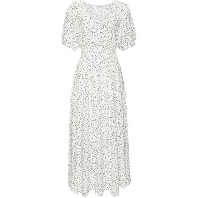 Lascana Maxikleid Damen Weiß-Schwarz Bedruckt Gr.38 Lascana Maxikleid Damen Weiß-Schwarz Bedruckt Gr.38