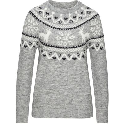 Lascana Norwegerpullover Damen Grau Meliert Gr.36/38 Lascana Norwegerpullover Damen Grau Meliert Gr.36/38