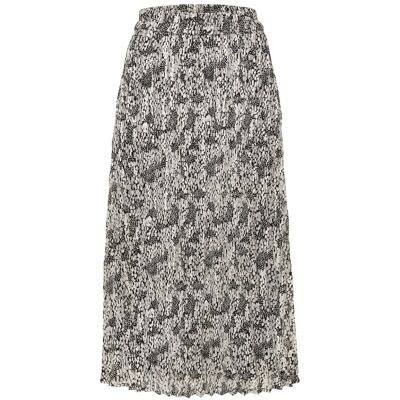 Lascana Plisseerock Damen Schwarz-Beige Bedruckt Gr.46 Lascana Plisseerock Damen Schwarz-Beige Bedruckt Gr.46