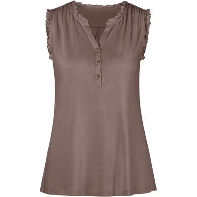 Lascana Rüschentop Damen Taupe Gr.32/34 Lascana Rüschentop Damen Taupe Gr.32/34