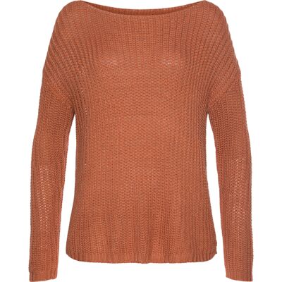 Lascana Rundhalspullover Damen Rostorange Gr.44/46 Lascana Rundhalspullover Damen Rostorange Gr.44/46