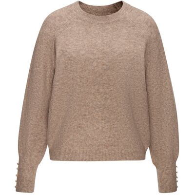 Lascana Rundhalspullover Damen Taupe Meliert Gr.44/46 Lascana Rundhalspullover Damen Taupe Meliert Gr.44/46
