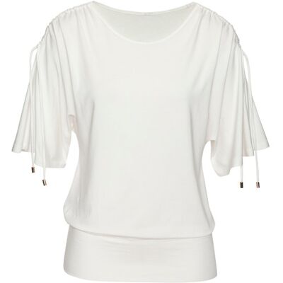 Lascana Rundhalsshirt Damen Creme Gr.40/42 Lascana Rundhalsshirt Damen Creme Gr.40/42