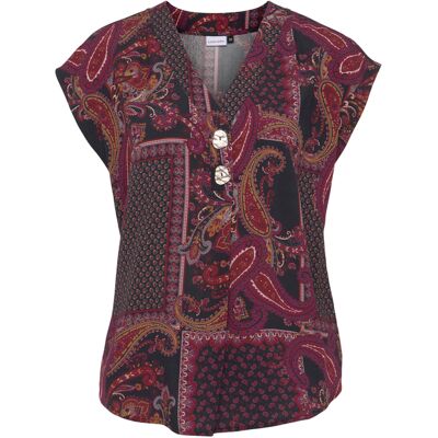 Lascana Schlupfbluse Damen Schwarz-Rot Bedruckt Gr.44 Lascana Schlupfbluse Damen Schwarz-Rot Bedruckt Gr.44