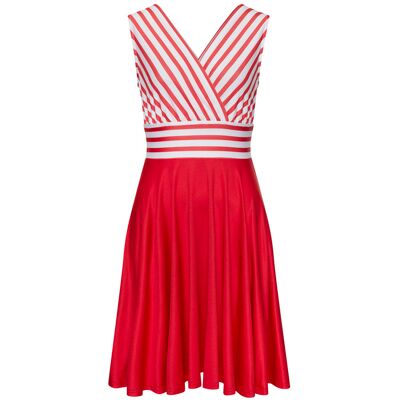 Lascana Sommerkleid Damen Weiß-Rot Gestreift Gr.42 Lascana Sommerkleid Damen Weiß-Rot Gestreift Gr.42