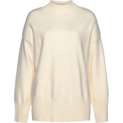 Lascana Stehkragenpullover Damen Hellbeige Gr.44/46 Lascana Stehkragenpullover Damen Hellbeige Gr.44/46
