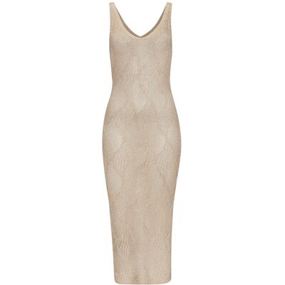 Lascana Strickkleid Damen Beige-Goldfarben Gr.46 Lascana Strickkleid Damen Beige-Goldfarben Gr.46