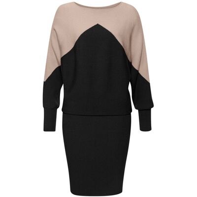 Lascana Strickkleid Damen Sand-Schwarz Gr.36 Lascana Strickkleid Damen Sand-Schwarz Gr.36