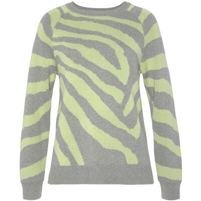 Lascana Strickpullover Damen Grau-Limone Gr.44/46 Lascana Strickpullover Damen Grau-Limone Gr.44/46