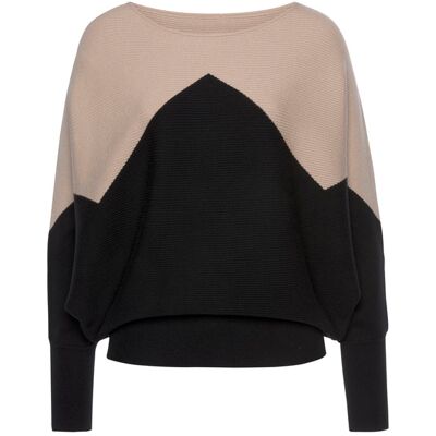Lascana Strickpullover Damen Sand-Schwarz Gr.32/34 Lascana Strickpullover Damen Sand-Schwarz Gr.32/34