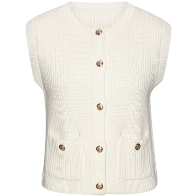 Lascana Strickweste Damen Creme Gr.44/46 Lascana Strickweste Damen Creme Gr.44/46