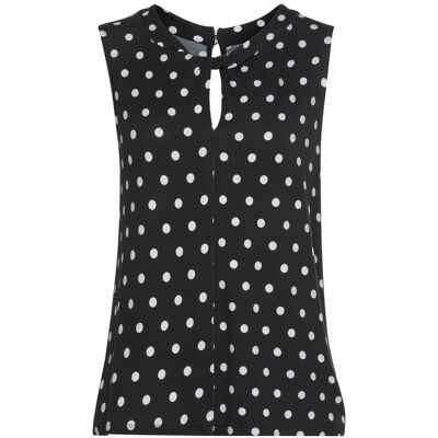 Lascana Tanktop Damen Schwarz-Weiß-Gepunktet Gr.36/38 Lascana Tanktop Damen Schwarz-Weiß-Gepunktet Gr.36/38
