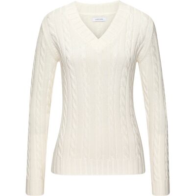 Lascana V-Ausschnitt-Pullover Damen Creme Gr.32/34 Lascana V-Ausschnitt-Pullover Damen Creme Gr.32/34