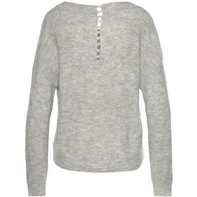 Lascana V-Ausschnitt-Pullover Damen Grau-Meliert Gr.40/42 Lascana V-Ausschnitt-Pullover Damen Grau-Meliert Gr.40/42