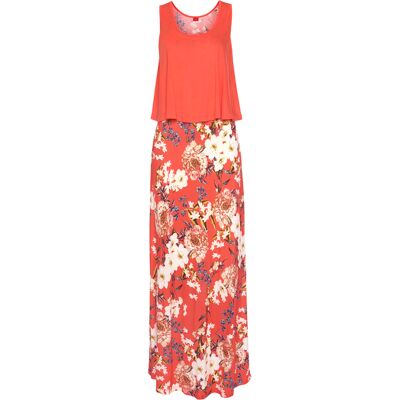 S.Oliver Maxikleid Damen Koralle-Bedruckt Gr.46 S.Oliver Maxikleid Damen Koralle-Bedruckt Gr.46