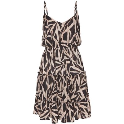 S.Oliver Sommerkleid Damen Schwarz-Sand Bedruckt Gr.36 S.Oliver Sommerkleid Damen Schwarz-Sand Bedruckt Gr.36