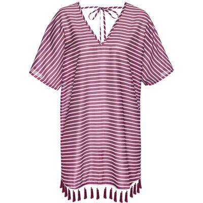 Venice Beach Chiffontunika Damen Beere-Weiß Gr.34 Venice Beach Chiffontunika Damen Beere-Weiß Gr.34