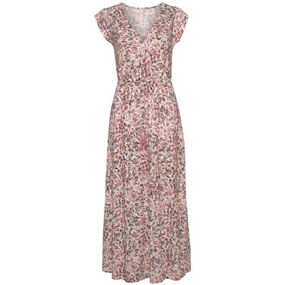 Vivance By Lascana Maxikleid Damen Creme-Mauve Bedruckt Gr.44 Vivance By Lascana Maxikleid Damen Creme-Mauve Bedruckt Gr.44