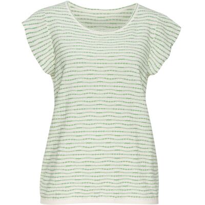 Vivance By Lascana Rundhalsshirt Damen Creme-Grün Gr.44/46 Vivance By Lascana Rundhalsshirt Damen Creme-Grün Gr.44/46