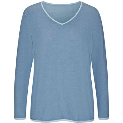 Vivance By Lascana V-Ausschnitt-Pullover Damen Blau-Hellblau Gr.44/46 Vivance By Lascana V-Ausschnitt-Pullover Damen Blau-Hellblau Gr.44/46