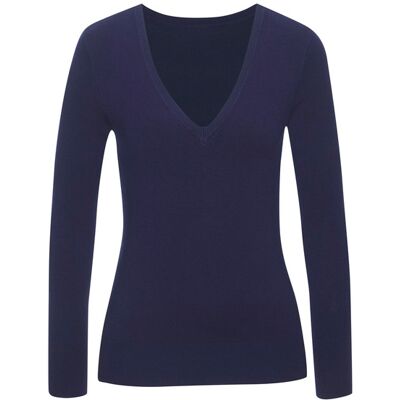 Vivance By Lascana V-Ausschnitt-Pullover Damen Marine Gr.44/46 Vivance By Lascana V-Ausschnitt-Pullover Damen Marine Gr.44/46