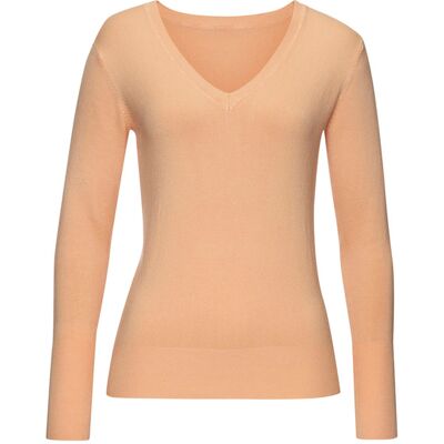 Vivance By Lascana V-Ausschnitt-Pullover Damen Pfirsich Gr.44/46 Vivance By Lascana V-Ausschnitt-Pullover Damen Pfirsich Gr.44/46