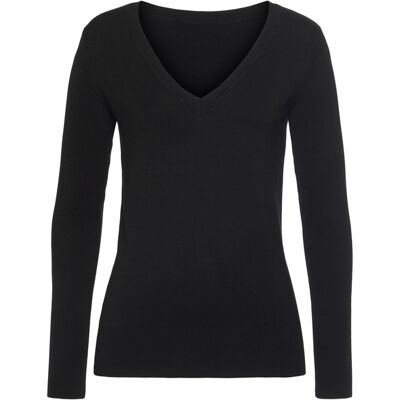 Vivance By Lascana V-Ausschnitt-Pullover Damen Schwarz Gr.44/46 Vivance By Lascana V-Ausschnitt-Pullover Damen Schwarz Gr.44/46