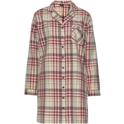 H.I.S Damen Nachthemd Creme-Kariert Gr.46