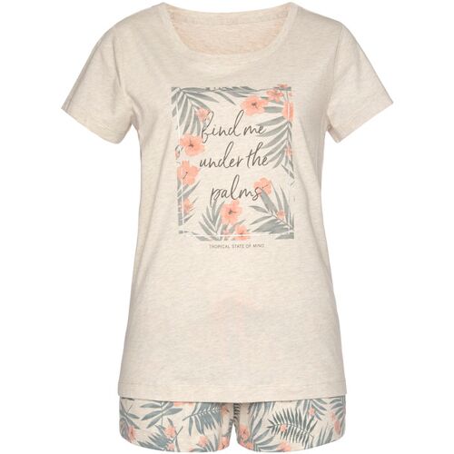 Lascana Damen Shorty Sand-Bedruckt Gr.32/34