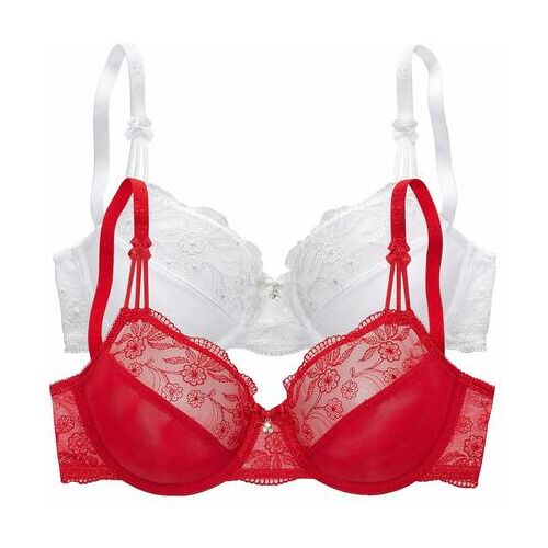 Nuance Bügel-Bh Damen Rot+weiß Gr.105d