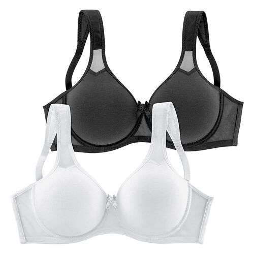 Petite Fleur T-Shirt-Bh Damen Weiß + Schwarz Gr.85b