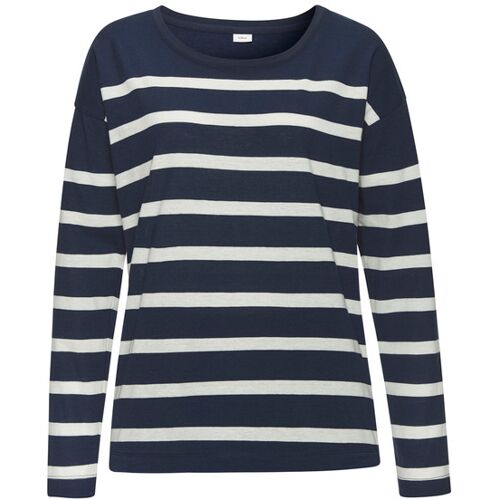 S.Oliver Damen Pyjama Dunkelblau-Weiß-Gestreift Gr.48/50