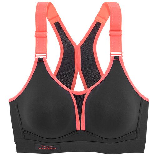 Venice Beach Sport-Bh Damen Anthrazit-Koralle Gr.95c
