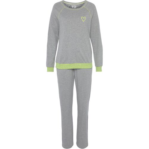 Vivance Dreams Damen Pyjama Hellgrau-Meliert Gr.44/46