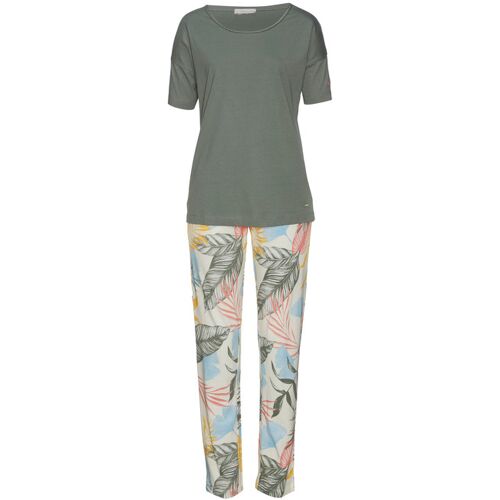 Vivance Dreams Damen Pyjama Khaki-Gemustert Gr.32/34