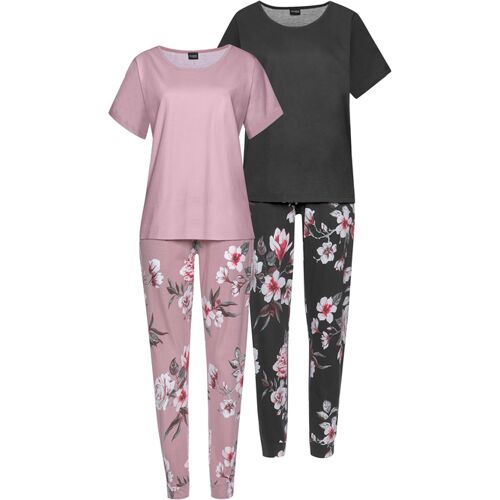 Vivance Dreams Damen Pyjama Mauve + Schwarz Gr.40/42