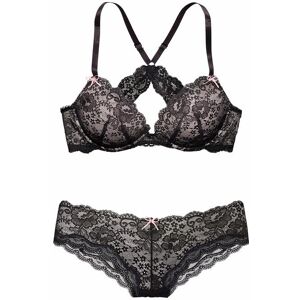Lascana Set: Push-Up-Bh Damen Schwarz-Rosa Gr.85a Lascana Set: Push-Up-Bh Damen Schwarz-Rosa Gr.85a